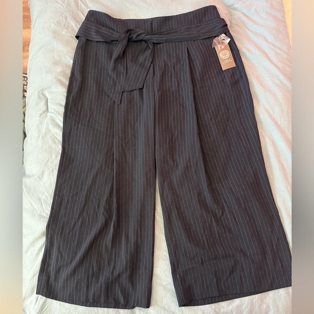 Vince Camuto Navy Pinstripe Wide Leg Pants